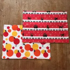 ねこ柄ランチョンマット ハンドメイド 25×35  2枚セット