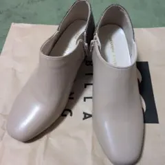 美品❦ベージュ チェック柄 ジッパーブーツLLサイズ