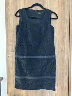 Diagram 黒 レース ノースリーブ ひざ丈ワンピース