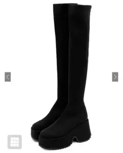 GRL ストレッチニット厚底ロングブーツ[zr1194]