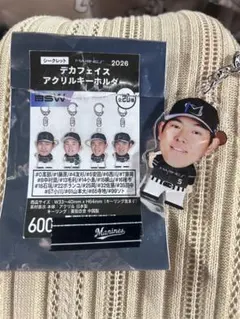 千葉ロッテマリーンズ　デカフェイスアクリルキーホルダー　安田尚憲