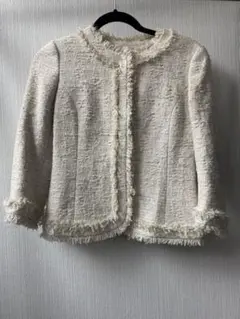 ノーカラージャケット ツイードジャケット