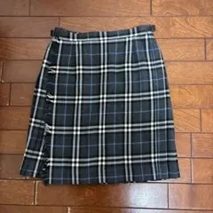 BURBERRY BLUE LABEL　ノバチェック　巻きスカート　フリンジ36