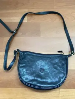 美品✨イルビゾンテ ショルダーバッグ ハーフムーン レザー 黒 