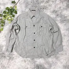 BARNYARDSTORM 1 Wポケット 長袖シャツ 綿100% ライトグレー