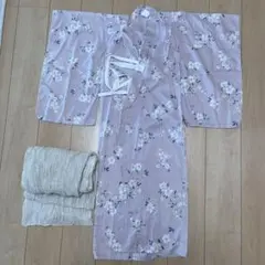 utatane　 浴衣　くすみピンク　120ｃｍ　お花のサムネイル