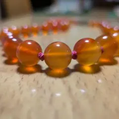 天然琥珀 アンバー カーネリアン赤珊瑚 ネックレス ペンダント レッド