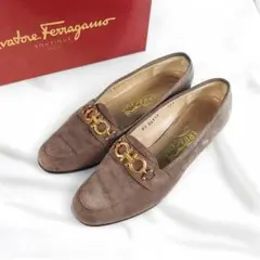 美シルエット|フェラガモ|6C|23.5㎝|ローファー|モカ|i1560