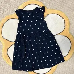 《 H&M 》 ベビー服　90サイズ　ワンピース　ネイビー　ハート