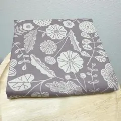 残り僅か北欧風フラワーリーフ花柄オックス生地はぎれ布50cmグレイッシュパープル