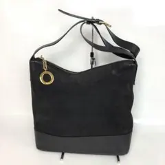 CELINE セリーヌ ヴィンテージ スエード ショルダーバッグ 黒