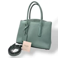 良品 995 ケイトスペード マルゴー ハンドバッグ 2way シボ革 ブルー