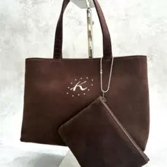 ✨美品✨ポーチ付Kitamura キタムラ トートバッグ スエード調 Kロゴ