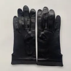 美品　レディースサイズ　レザーグローブ　ブラック　黒革手袋　裏地無し　サイズ19