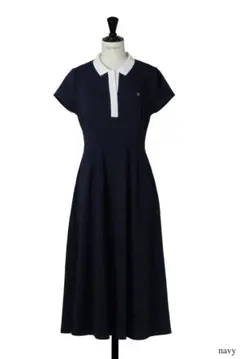 現行品伊勢丹限定レア♡ 34サッカーストレッチシャツカラーワンピース