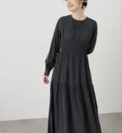 N. 長袖 ワンピース チャコールグレー