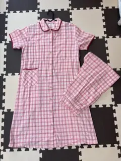 ピンクチェック マタニティ パジャマ セットcotton 100%