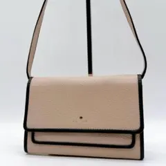 極美品 Kate Spade シボ革 ショルダーウォレット斜め掛け f351