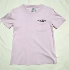 【USED】adidasアディダス　ポケットＴシャツ　ピンク　レディスМ