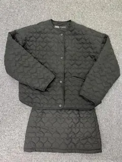 ZARA ブラック ハートモチーフ　キルティングセットアップ