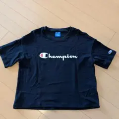Champion　クロップド丈半袖Tシャツ　ネイビー