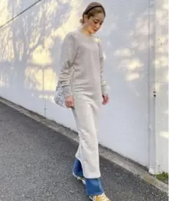 シーナリー shenery コットン裏地パフスリーブ ワンピース