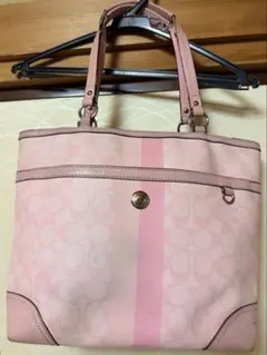 COACH コーチ トート ピンク バッグ 外ポケット付き レディース 格安