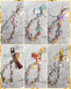 ハンドメイド ビーズストラップ 6点セット - メルカリ