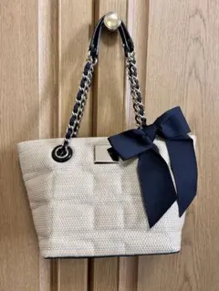 ケイトスペード　ハンドバッグ　リボン　チェーン