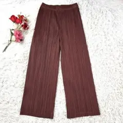 【極美品】プリーツプリーズ ポケットあり スーパーワイド プリーツパンツ 袴 3 美品】プリーツプリーズ ポケットあり スーパーワイド プリーツパンツ