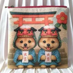 【レアパネル/フラットポーチ/大吉な柴ちゃん♪】