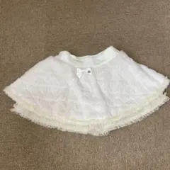 メゾピアノ ハート柄ファーキュロットスカート 110cm