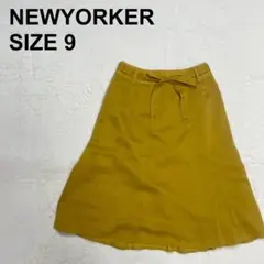 ニューヨーカー　フレアスカート　ひざ丈　ベルト付き　大人上品　大人可愛い　104