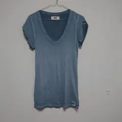 DIESEL Vネック半袖Tシャツ ブルー