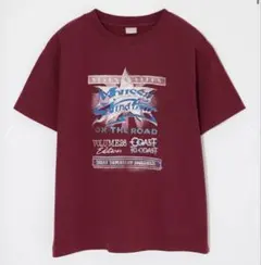 【新品未使用】MOUSSY VOL26 TOUR TEE ワインレッド　サイズ2のサムネイル