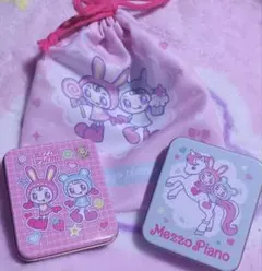 ナルミヤ　メゾピアノ　ベリエちゃん　ブルーベリエちゃん　巾着　缶　3点セット