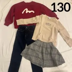 130サイズ女の子４枚セットまとめ売り