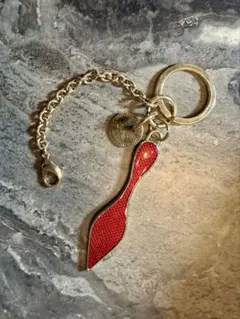極美品】クリスチャンルブタン キーリング レッドソール ロゴ金具 赤