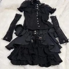 豪華フルセット】ゴシック ロリィタ コルセット付 姫袖ブラウス