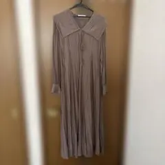 COCO DEAL 可可迪爾 領子棕色長洋裝