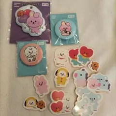 BT21 COOKY チャーム 缶バッジ ステッカー セット bts ジョングク