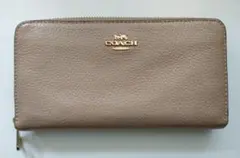 COACH ベージュ レザー 長財布