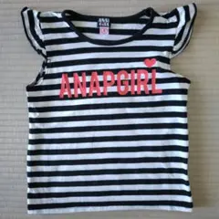 ANAPGIRL ストライプ Tシャツ フリル袖