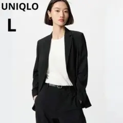 25SS　ユニクロ　レディース　感動ジャケット　リラックスフィット　黒　Lサイズ
