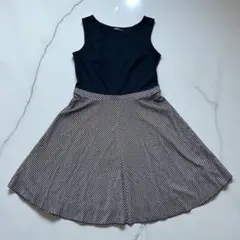 COMME CA ISM コムサイズム ドッキングワンピース L 総柄 Aライン