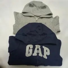 GAP ネイビー・グレー フード付きパーカー 18-24M　2枚