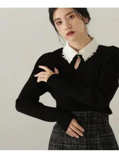 JILL BY JILLSTUART 襟付きリブニット ジル