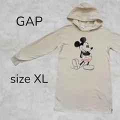 GAP トップス ロング スウェット フード 長袖 ミッキー ディズニー 裏起毛