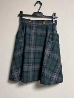 最終価格☆ラップスカート　タータンチェック【グリーン系】のサムネイル