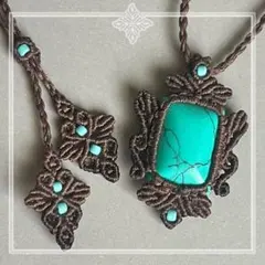 #454 マクラメ ハンドメイド ネックレス・ペンダント